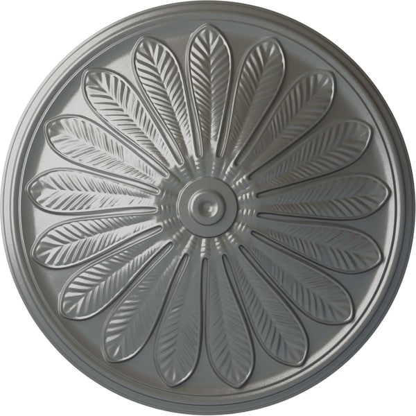 Ekena Millwork Brontes Ceiling Medallion (Fits Canopies up to 3 5/8"), Hand-Painted Silver, 25 1/2"OD x 5 1/2"P CM25BRSLS - main